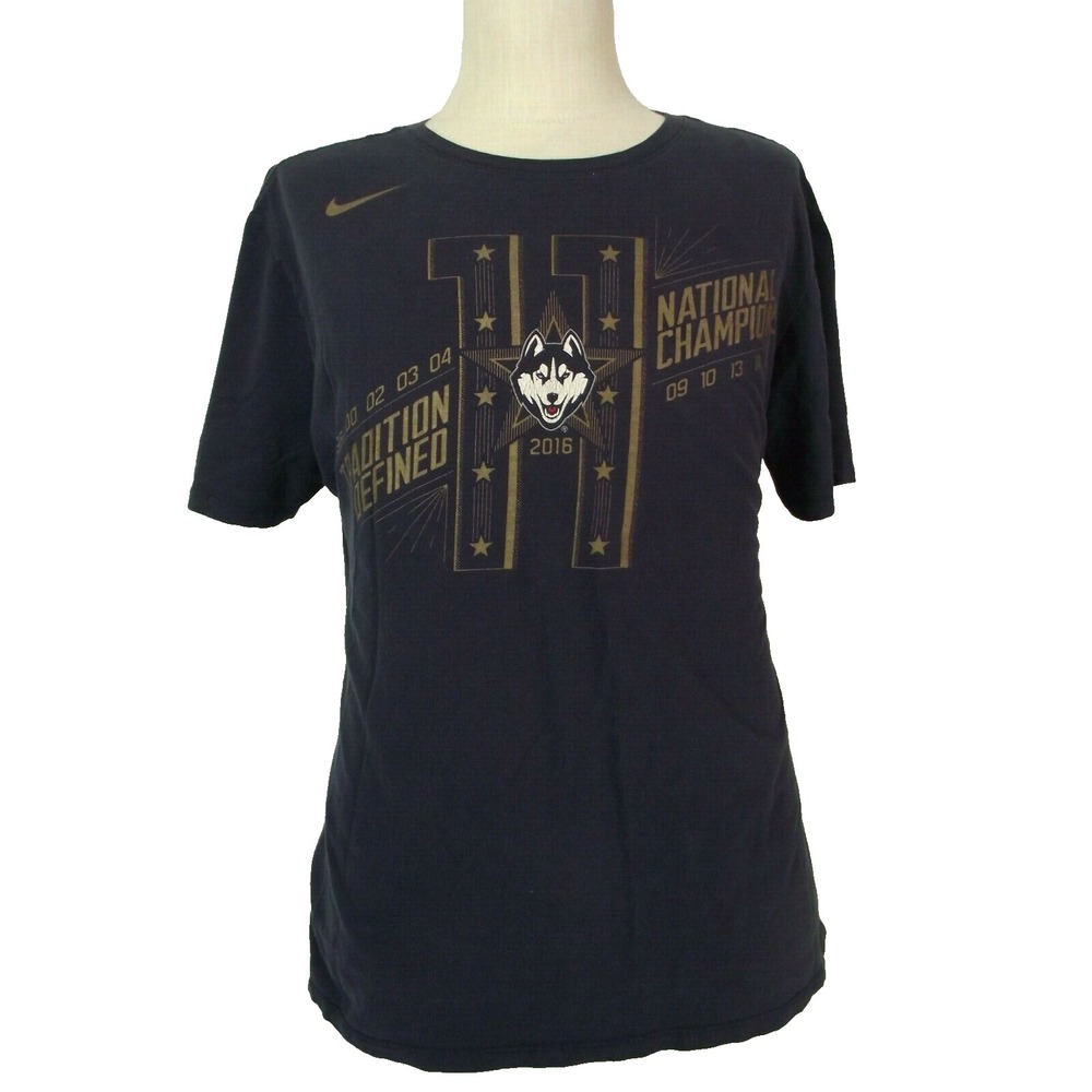 Nike Shirt Mens XL Blue UConn Huskies National Champion Basketball Graphic Tee